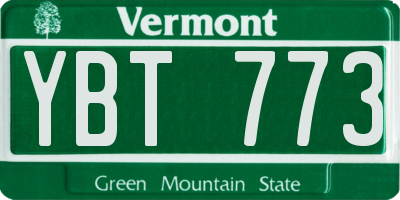 VT license plate YBT773