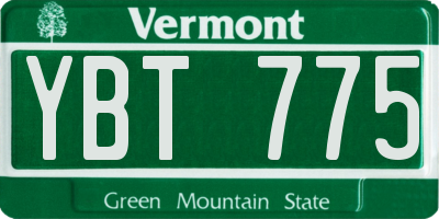 VT license plate YBT775