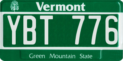 VT license plate YBT776