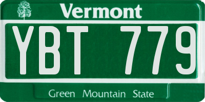 VT license plate YBT779