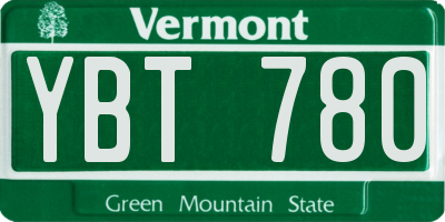 VT license plate YBT780