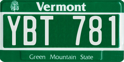 VT license plate YBT781