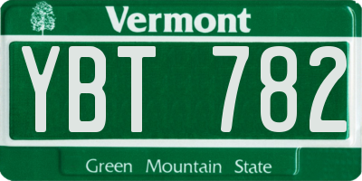 VT license plate YBT782
