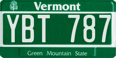 VT license plate YBT787