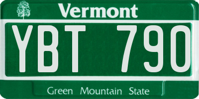 VT license plate YBT790