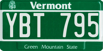 VT license plate YBT795