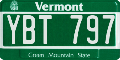 VT license plate YBT797