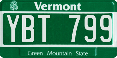 VT license plate YBT799