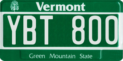 VT license plate YBT800