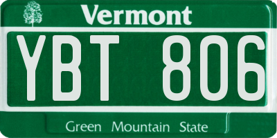 VT license plate YBT806