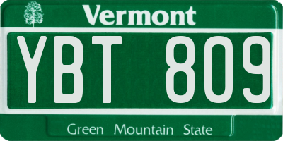 VT license plate YBT809