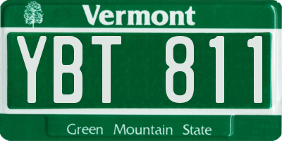 VT license plate YBT811