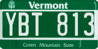 VT license plate YBT813