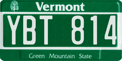 VT license plate YBT814