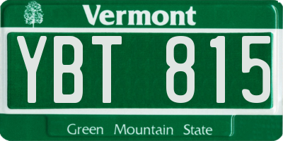 VT license plate YBT815