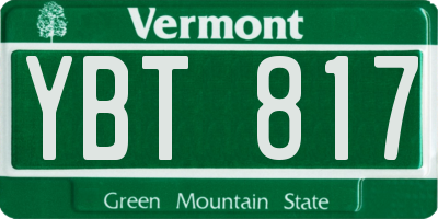 VT license plate YBT817