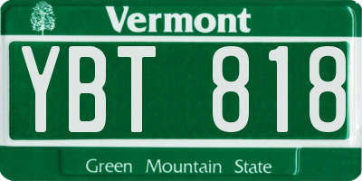 VT license plate YBT818