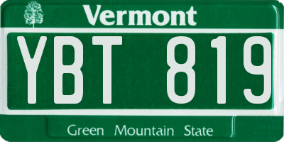 VT license plate YBT819
