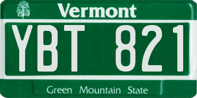 VT license plate YBT821