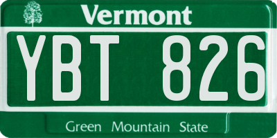 VT license plate YBT826