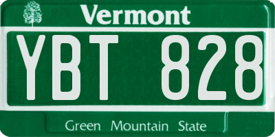 VT license plate YBT828