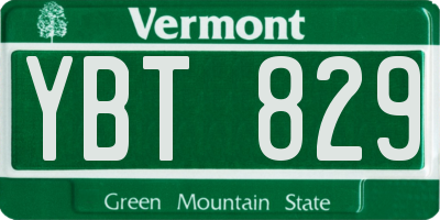 VT license plate YBT829