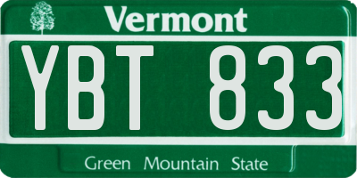 VT license plate YBT833