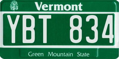 VT license plate YBT834