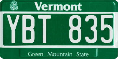 VT license plate YBT835