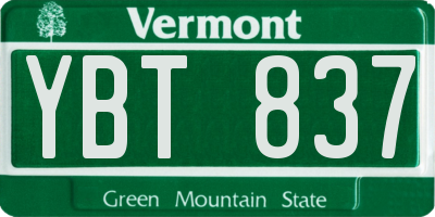 VT license plate YBT837