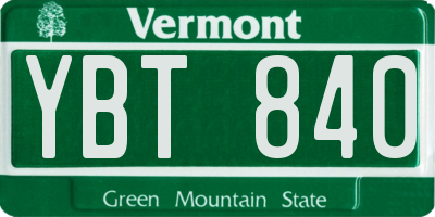 VT license plate YBT840
