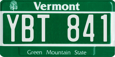 VT license plate YBT841