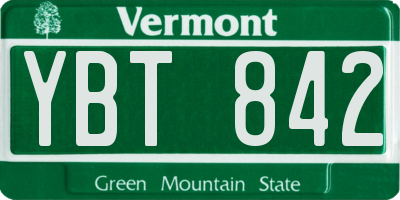 VT license plate YBT842