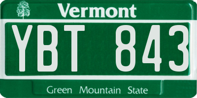 VT license plate YBT843