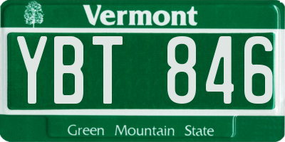 VT license plate YBT846