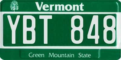 VT license plate YBT848