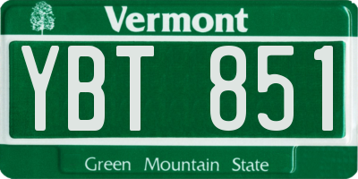 VT license plate YBT851