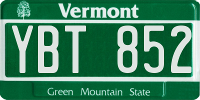 VT license plate YBT852