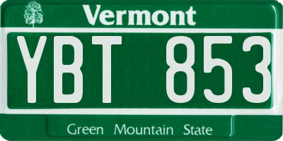 VT license plate YBT853