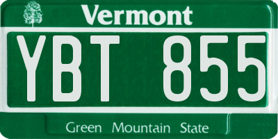 VT license plate YBT855