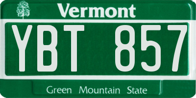 VT license plate YBT857