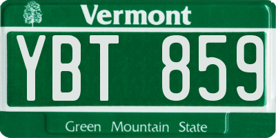 VT license plate YBT859