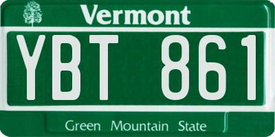 VT license plate YBT861