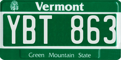 VT license plate YBT863