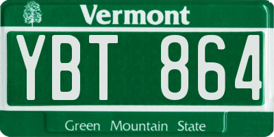 VT license plate YBT864