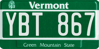 VT license plate YBT867