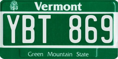 VT license plate YBT869
