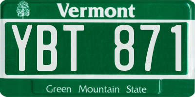 VT license plate YBT871