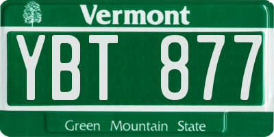 VT license plate YBT877