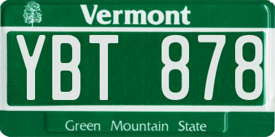 VT license plate YBT878